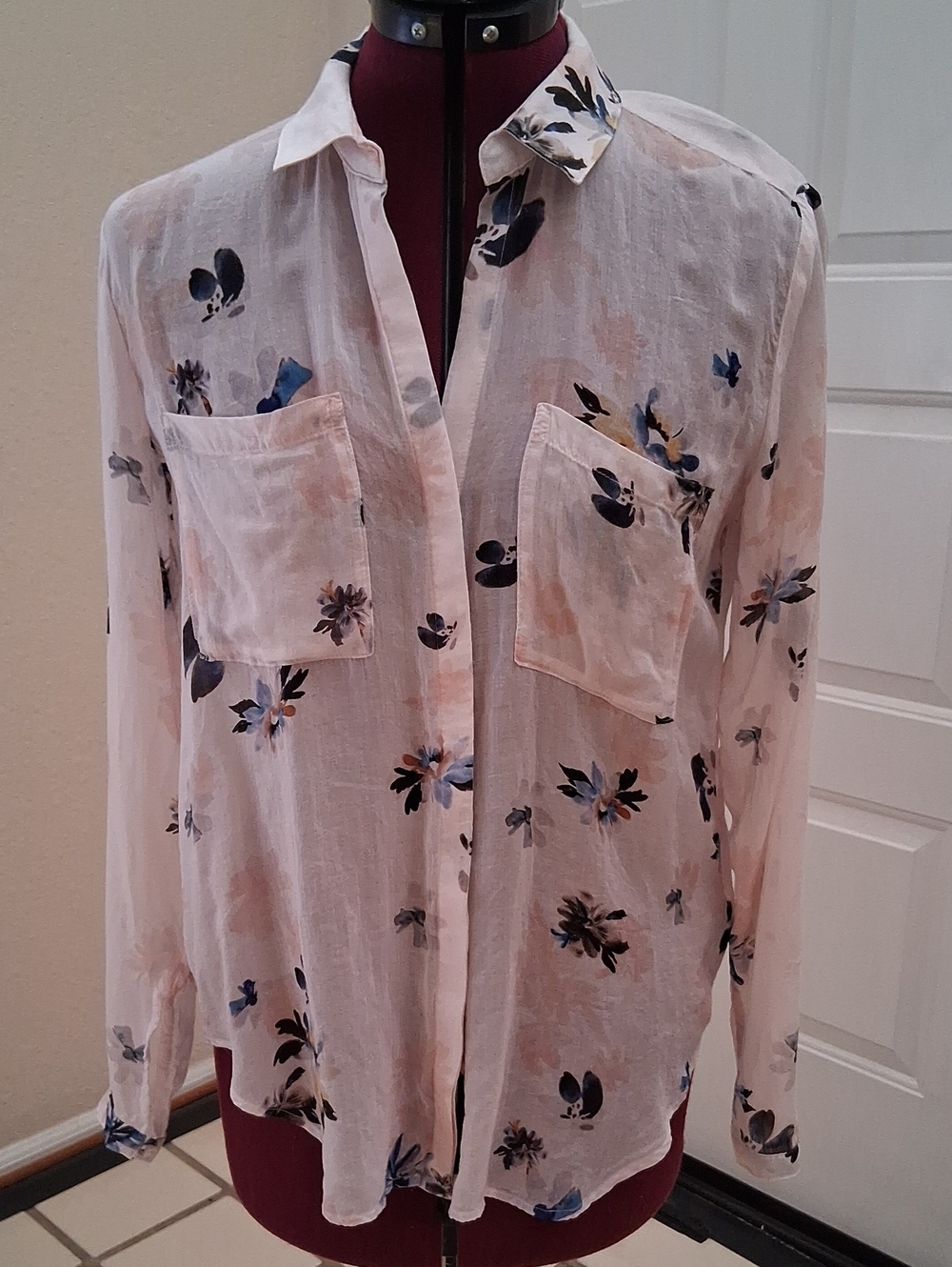 cloth & stone Pale Pink Floral Blouse